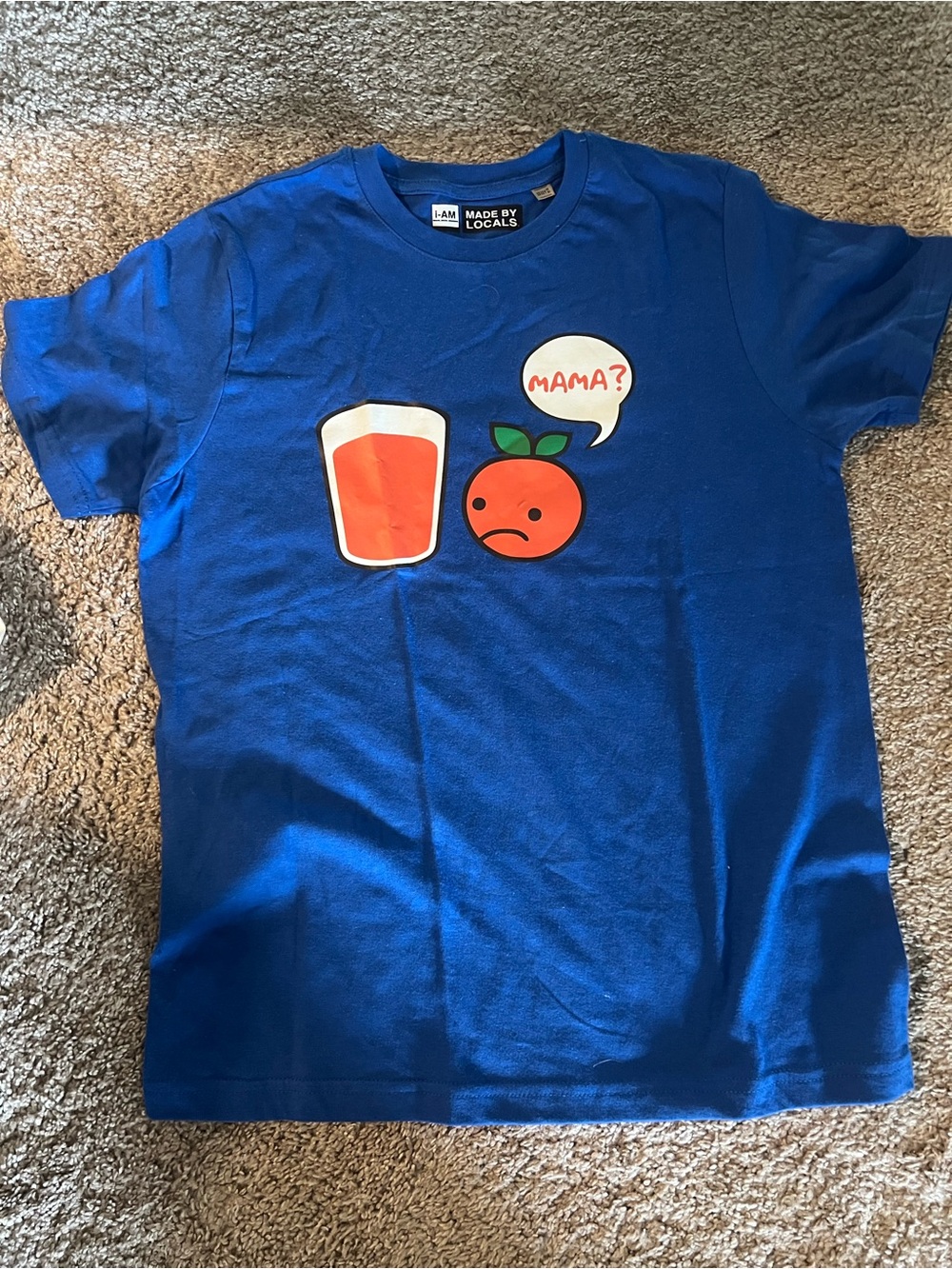 Boys' Royal Blue 'Mama?' Orange Graphic Tee
